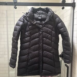 Women’s North Face Long Down Puffer Jacket Size M Dark Grey